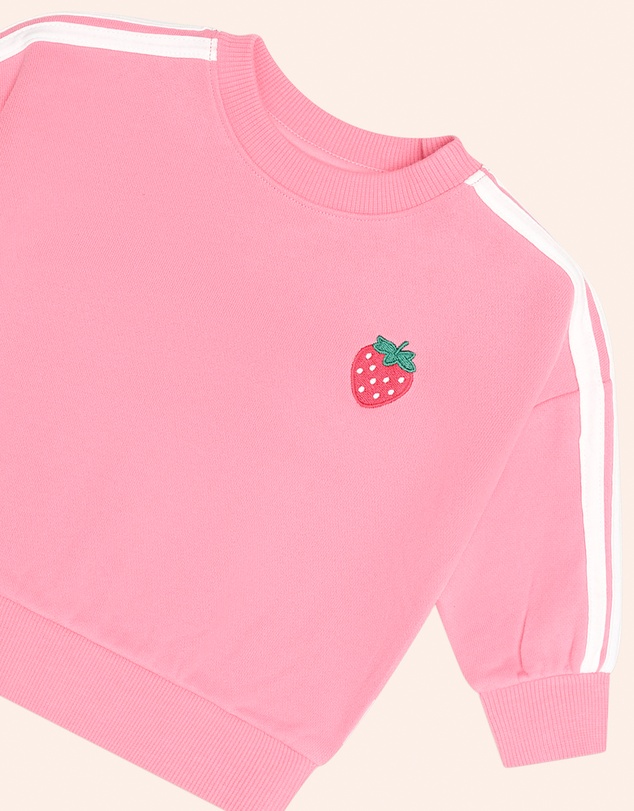 Huxbaby - Strawberry Embroidered Sweatshirt - Babies-Teens