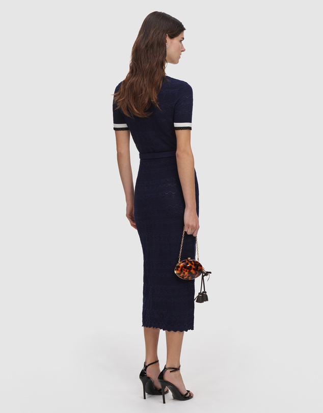 Self Portrait - Pointelle Knit Midi Dress