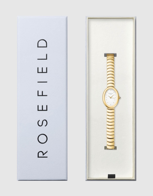 Rosefield - Ovale White Matte Gold-Tone Bracelet Watch