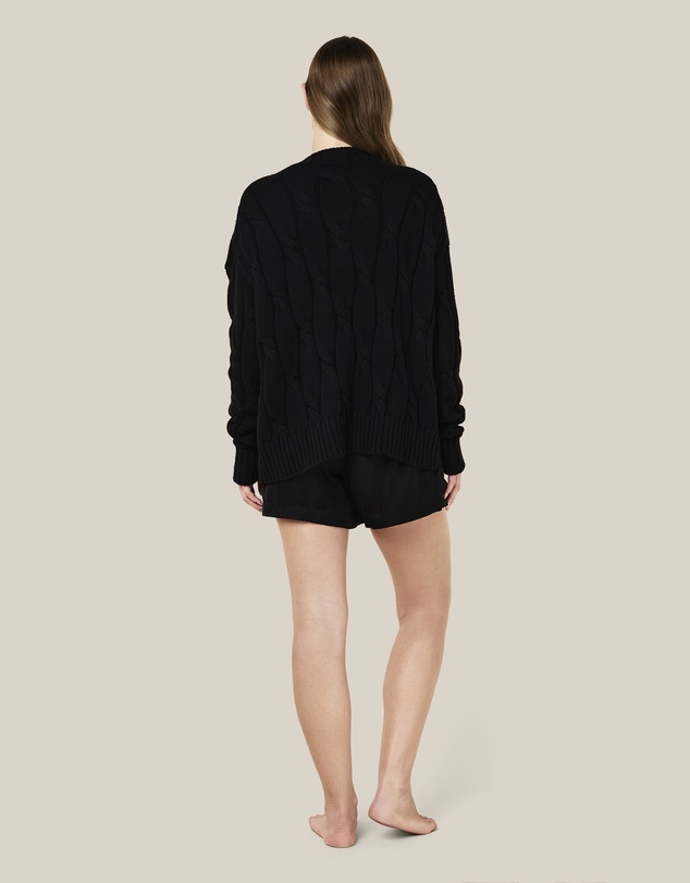 Papinelle - Cotton Cashmere Cable V-Neck Jumper