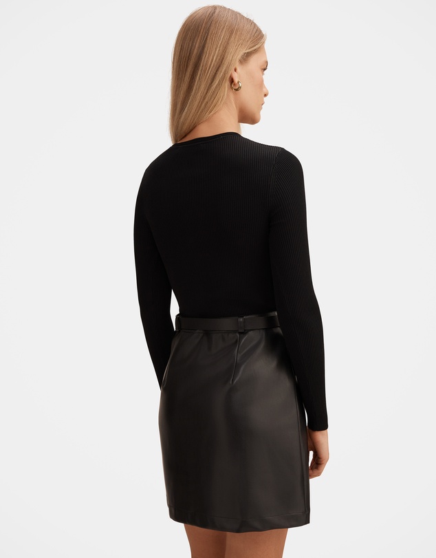 Forever New - Palmer Vegan Leather Mixed Mini Dress