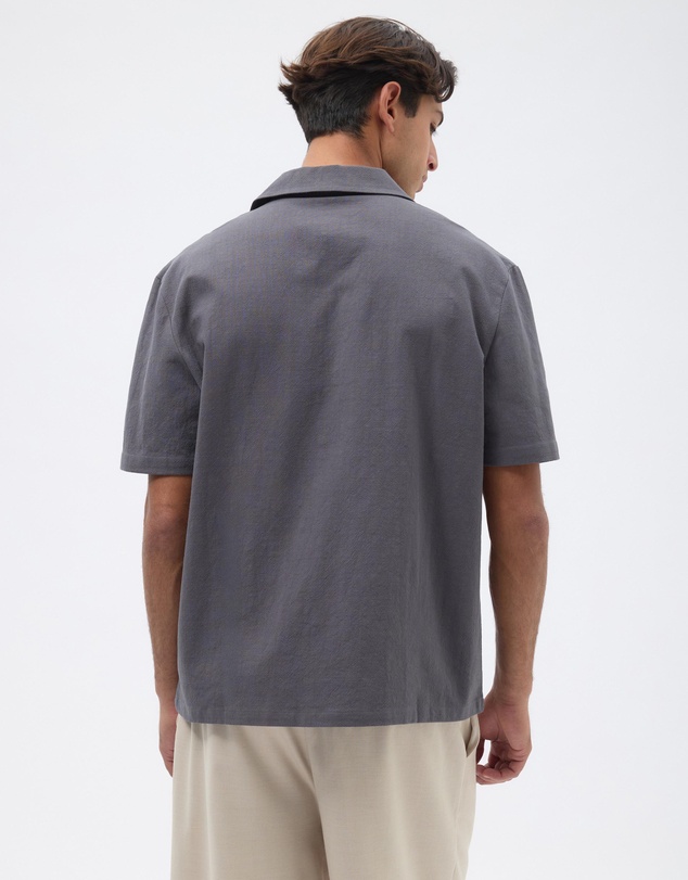 AERE - Camp Collar Cotton Textured Shirt