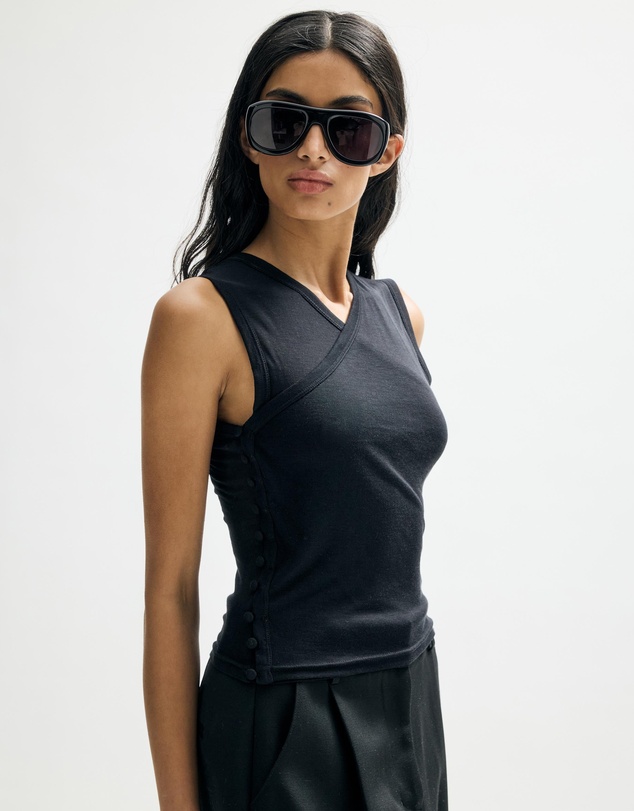 Minima Esenciales - Deya Semi Sheer Wrap Tank
