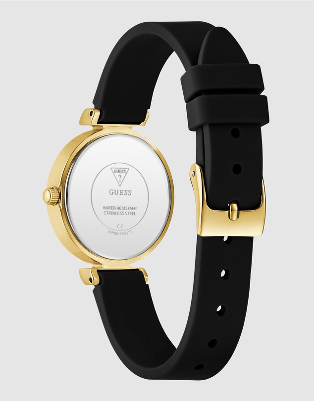 GUESS - Guess Ladies Black Gold Tone 28mm Analogue Watch