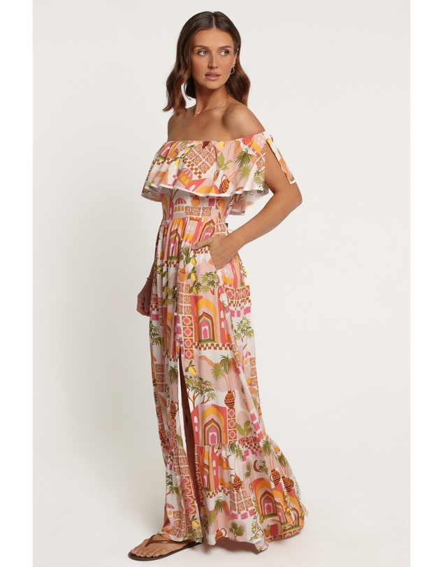 Petal & Pup - Kelsey Off Shoulder Maxi Dress - Pink Tropical
