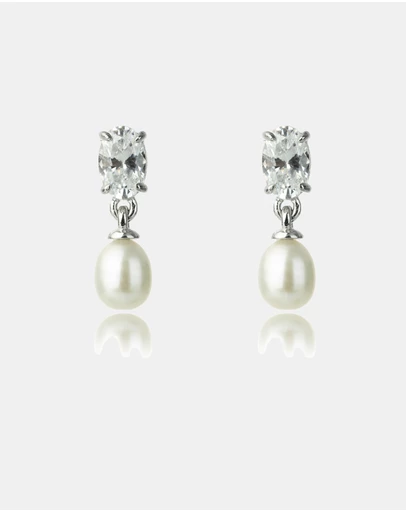 Georgini - GEORGINI OCEANS WHITSUNDAYS FRESHWATER PEARL EARRINGS SILVER