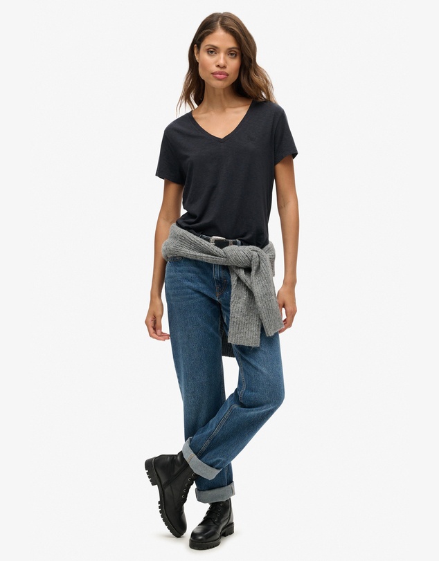 Superdry - Studios Slub Embroidered Vee Tee