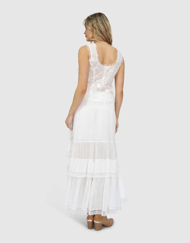 Belle & Bloom - Wanderlace Ruffle Maxi Skirt