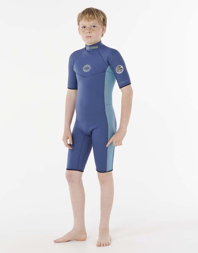 Rip Curl - Boys Dawn Patrol Short Sleeve 2mm Back Zip Spring Suit Wetsuit