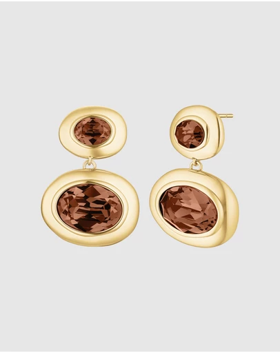 Rosefield - Mocha Crystal Gold-Tone Long Earrings