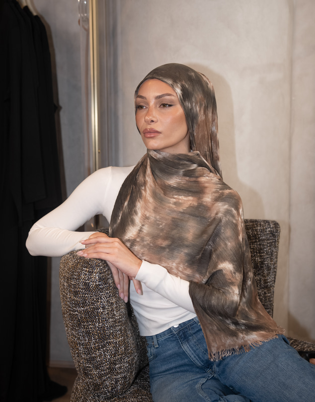Mod Squad - Printed Rayon Hijab - Dune