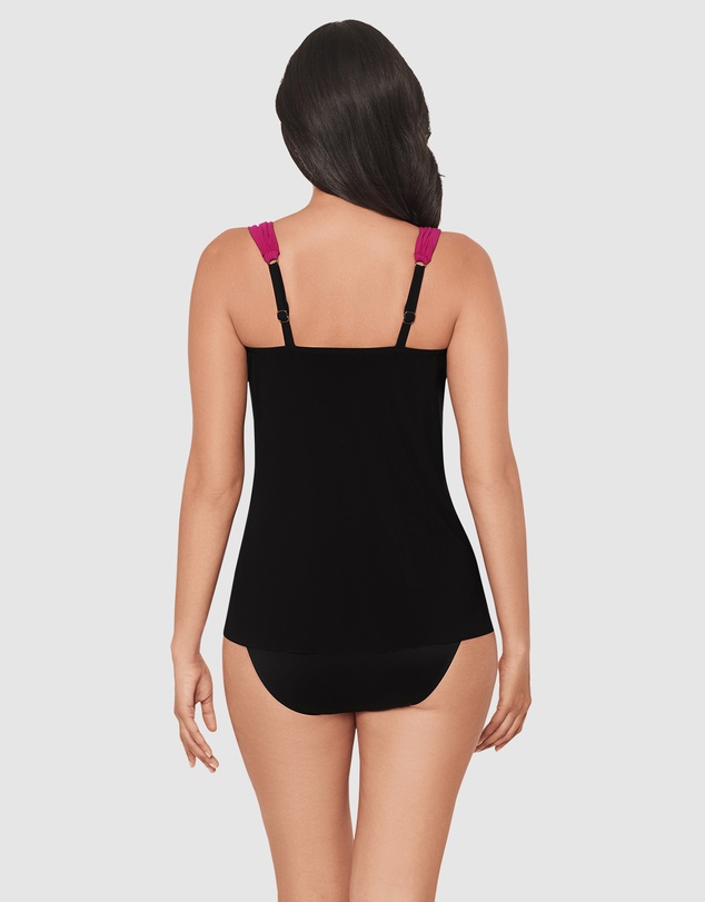 Miraclesuit Swimwear  - Petali Rosa Dazzle Underwired Draped Tankini Top