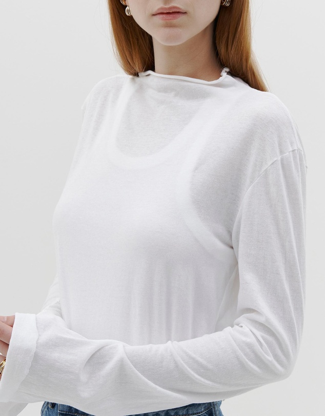 Bassike - regular raised neck long sleeve t.shirt