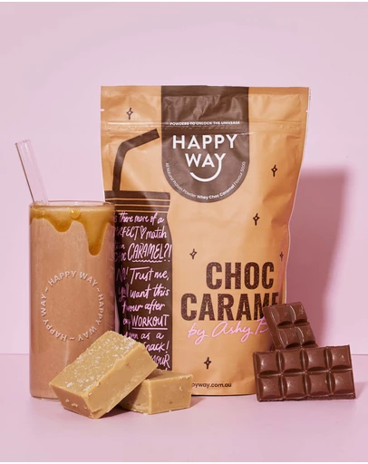 Happy Way - Ashy Bines Choc Caramel Whey Protein Powder