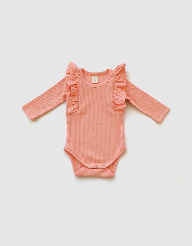 WITH LOVE FOR KIDS - Shimmy Wide Ribbed Long Sleeve Onesie - Babies
