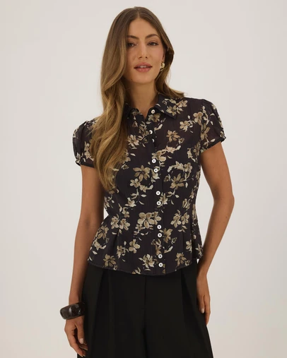 Atmos&Here - Kate Floral Pin Tuck Shirt