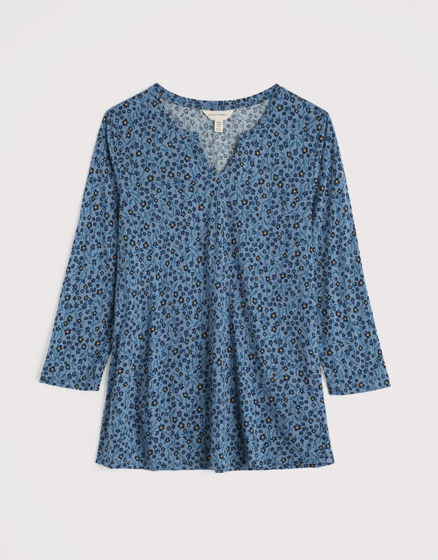Seasalt - Seasalt Cornwall Blue Kellow 3/4 Sleeve Jersey Top