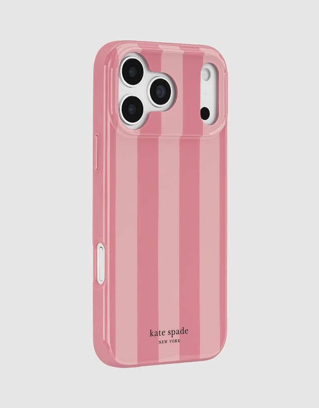 Kate Spade - Kate Spade Bold Strip Rose Coral MagSafe Case for iPhone 18 Pro / 17 Pro