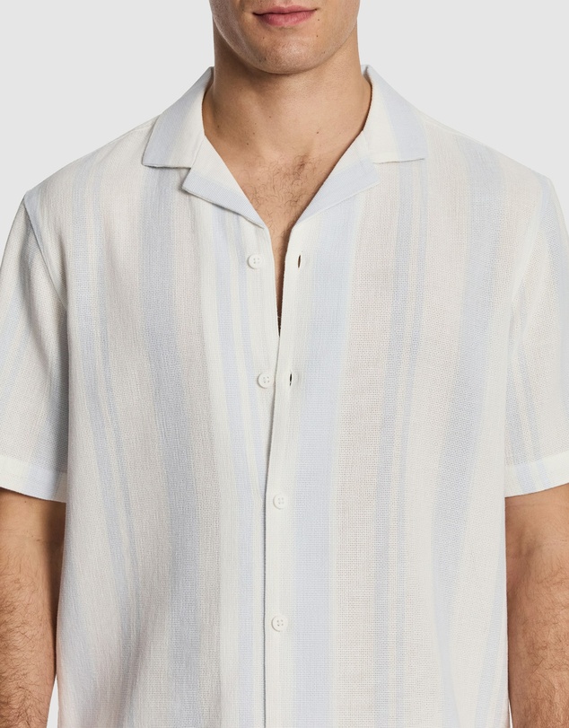 yd. - Aruba Stripe Cotton Shirt
