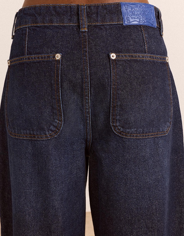 Damson Madder - Gigi Baggy Wide Turn-Up Jeans