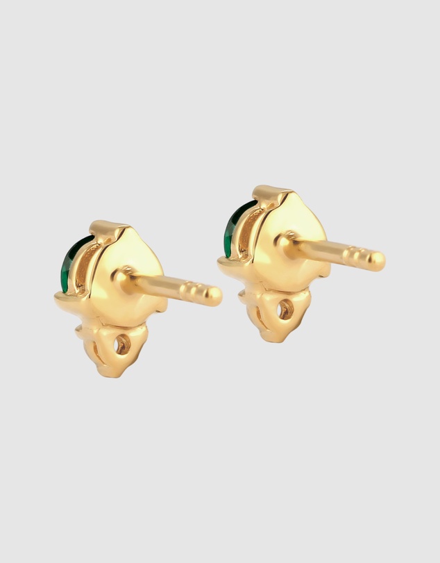 Elli Jewelry - Zirconia Circle Stud Earrings in Gold-Plated 925 Silver