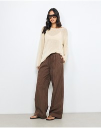 AERE - Organic Cotton Poplin Stripe Pants