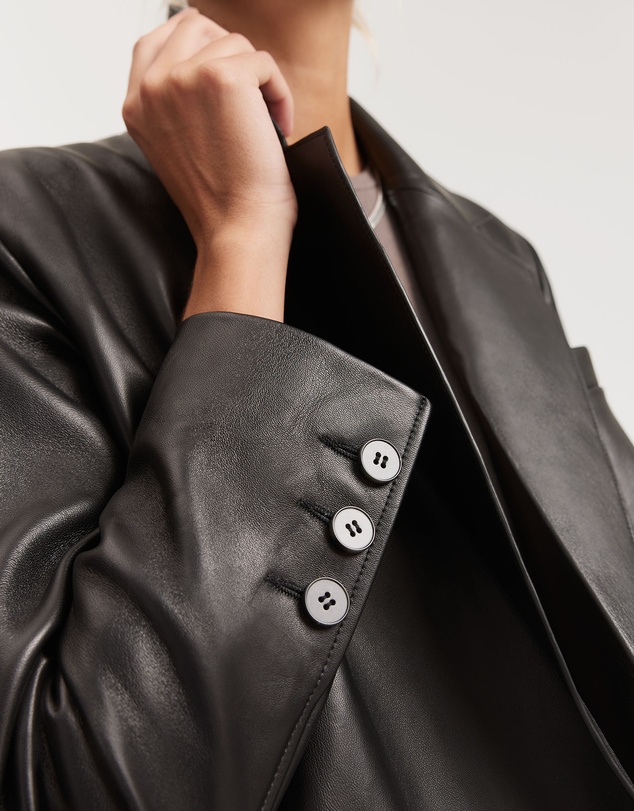 Country Road - Leather Double-breasted Coat
