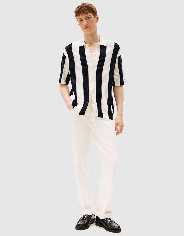 Tommy Hilfiger - Open Knit Polo Button Through