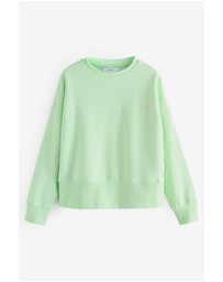 NEXT - Raw Hem Detail Washed 100% Cotton Crew Neck Sweatshirt