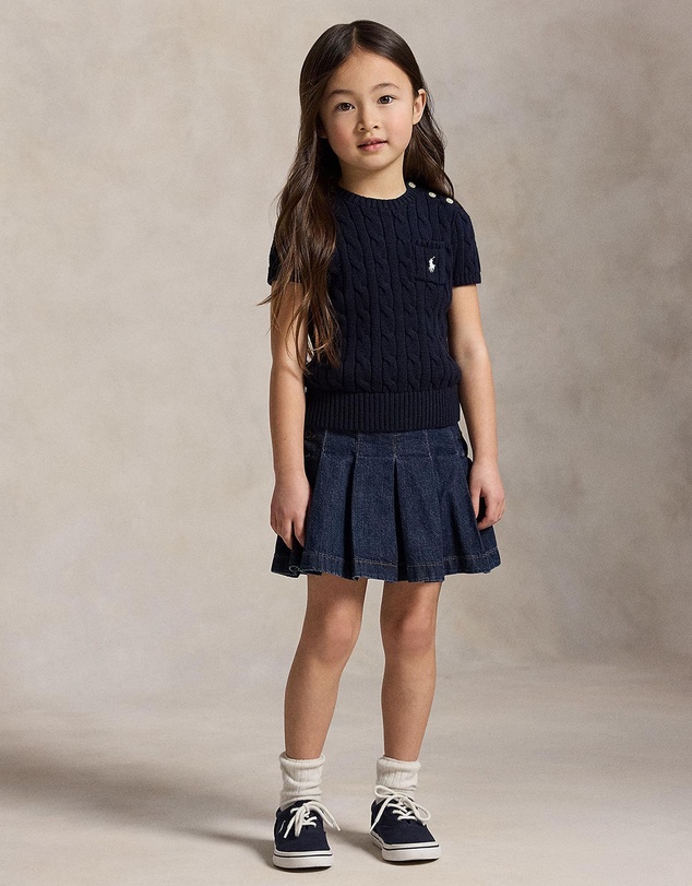 Polo Ralph Lauren - Cable-Knit Cotton Short-Sleeve Sweater - Babies-Kids