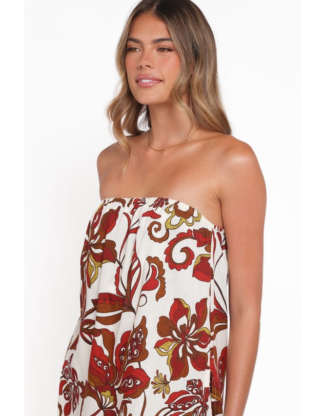 Petal & Pup - Sallie Strapless Playsuit - Brown Floral