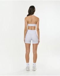 STAX. - Square Neck Halter Crop Airlyte - Grey Marle