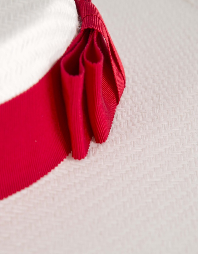 Max Alexander - White and Red Boater Hat