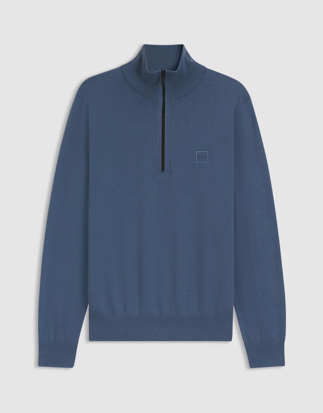 BOSS - Cotton-Cashmere Sweater With Zip Collar