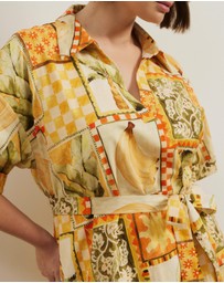 Atmos&Here Curvy - Britt Linen Blend Belted Mini Dress