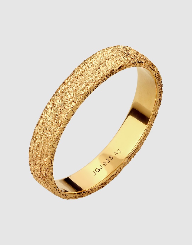 Kuzzoi - ICONIC EXCLUSIVE - Stardust Band Ring in Gold-Plated 925 Sterling Silver