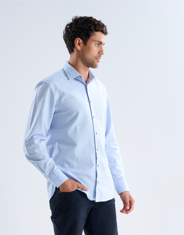 3 Wise Men - 3 Wise Men Trooper Blue Linen Shirt