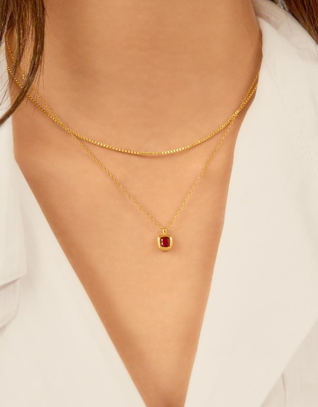 Ania Haie - Ania Haie Gold Crimson Solitaire Necklace