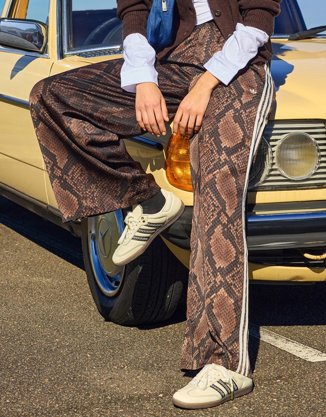 adidas Originals - Satin Snake Print Wide Leg Track Pants - ICONIC EXCLUSIVE