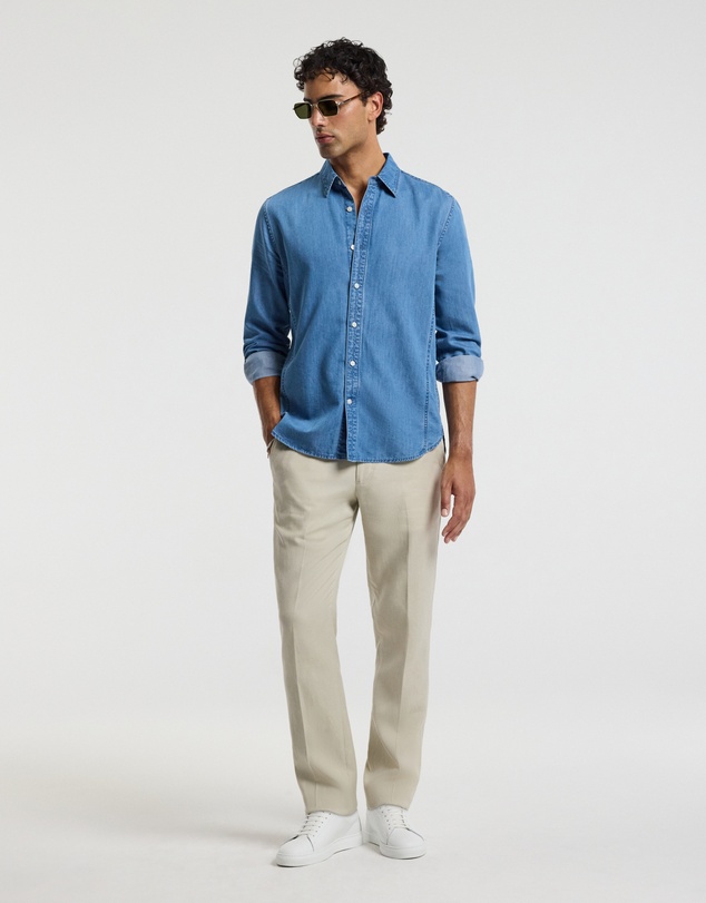 Calibre - Soft Chambray Shirt Light Blue