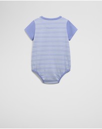 Country Road - Organically Grown Cotton Stripe Logo T-shirt Bodysuit
