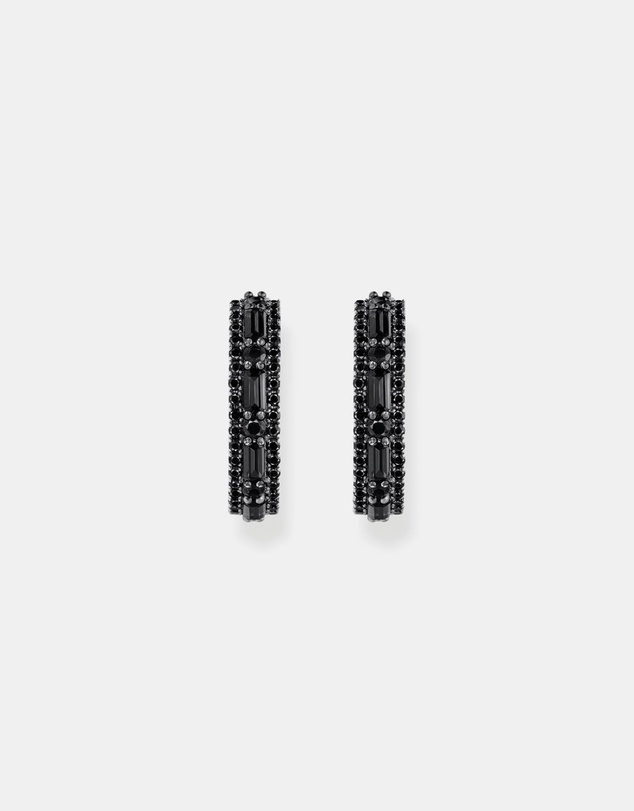 THOMAS SABO - Hoop earrings with black zirconia