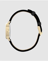 TIMEX - Women's Cavatina Gold-tone Case with Black Strap