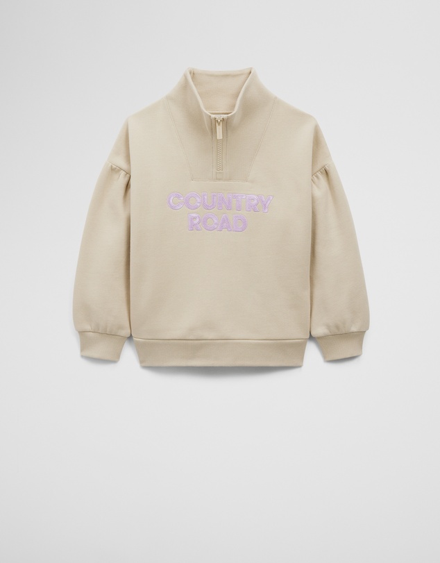 Country Road - Australian Cotton Blend Sequin Half Zip Sweat