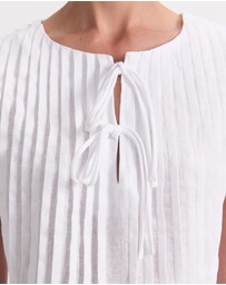 Sportscraft - Ariana Pintuck Linen Blouse