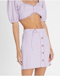 Heaven Australia - Amethyst Button Up Mini Skirt