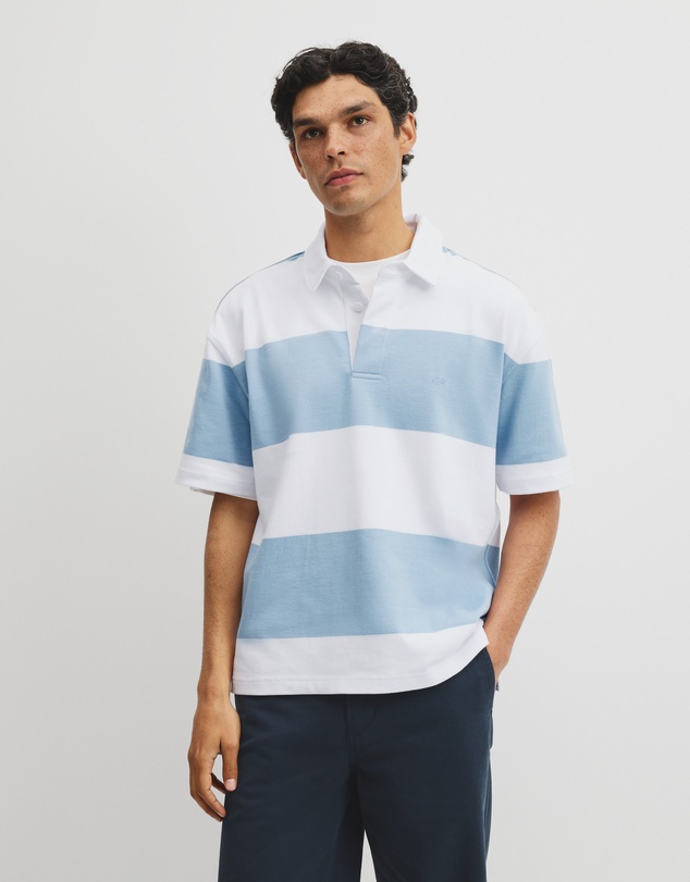 Country Road - Short Sleeve Australian Cotton Stripe Rugby Polo