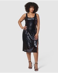 Pink Dusk by Curve Project - Desired Midi Sequin Dress