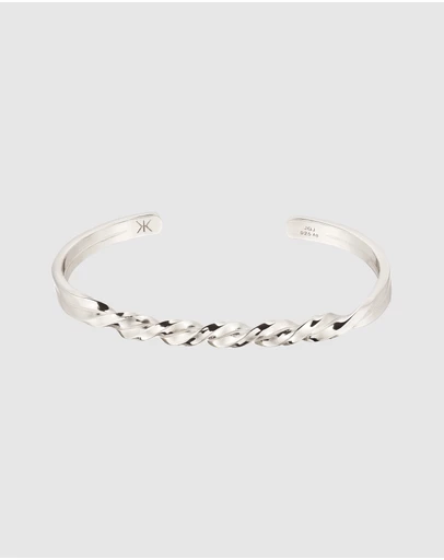 Kuzzoi - ICONIC EXCLUSIVE - Bracelet Male Bangle Twist 925 Sterling Silver