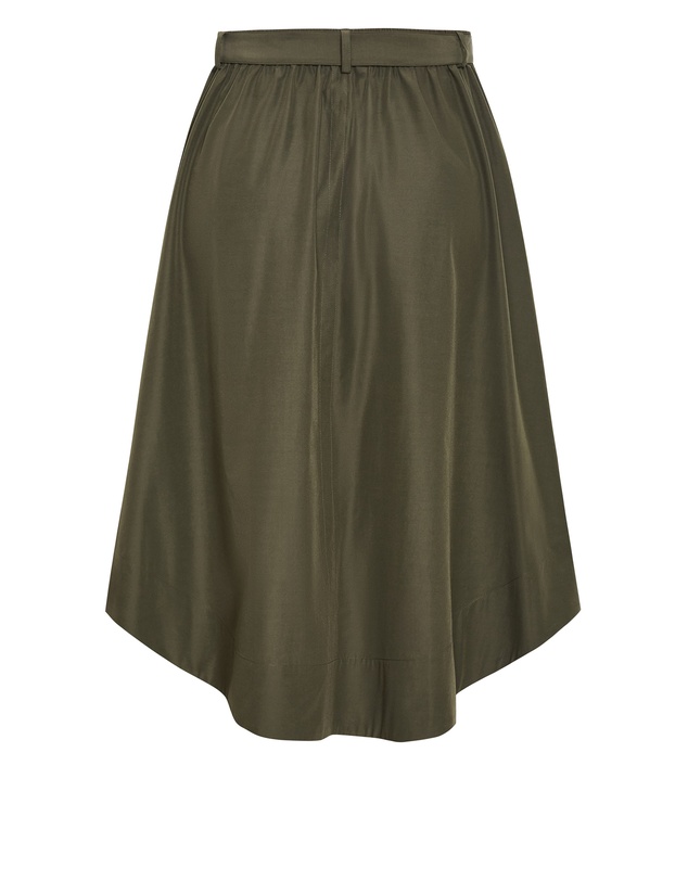 City Chic - Plus size Ally Midi Skirt - khaki